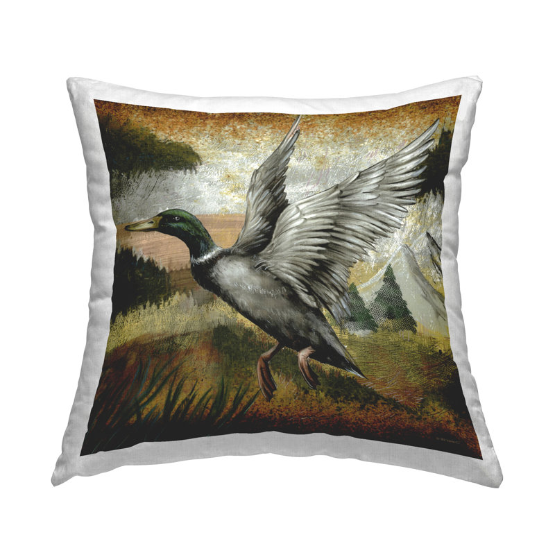 Coussin Mallard Duck Flying Landscape, par Ed Wargo