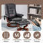 Fauteuil inclinable de massage en cuir chauffant avec repose-pieds-886313507