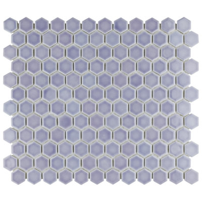 Carreau de mosaïque en porcelaine pour plancher et mur 11-7 / 8 "x 13-1 / 4" Hudson Hex Lavender