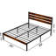 Lit plateforme en fer pour grand lit, attrait en bois rustique - Grand ajout de chambre à coucher élégante avec tête de lit en bois