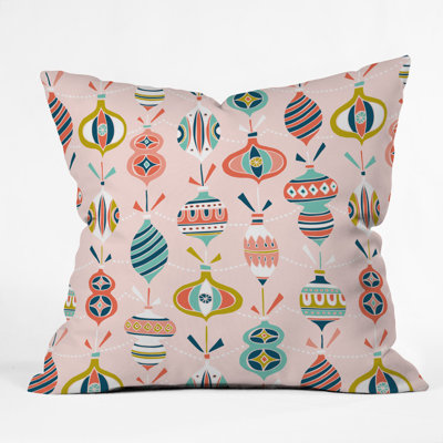 Decorated Blush Indoor/Outdoor Throw Pillow
