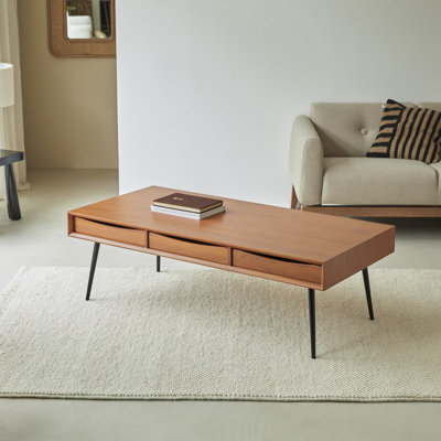 Simen Solid Wood Top Single Coffee Table