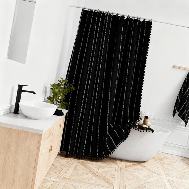 Ensemble de rideau de douche Farmhouse, Noir