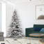 Utica Flocked Fir Artificial Christmas Tree with Multicolored Light-1739687392