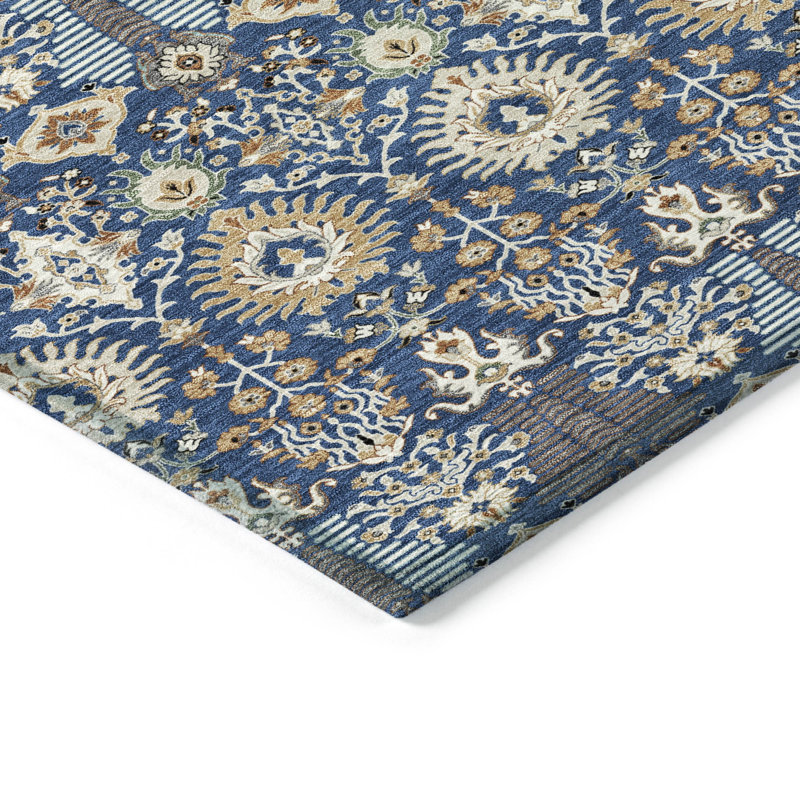 Machine Washable Indoor/Outdoor Gursevak ACN2251 Global Rug, Rectangle 1'8" x 2'6"