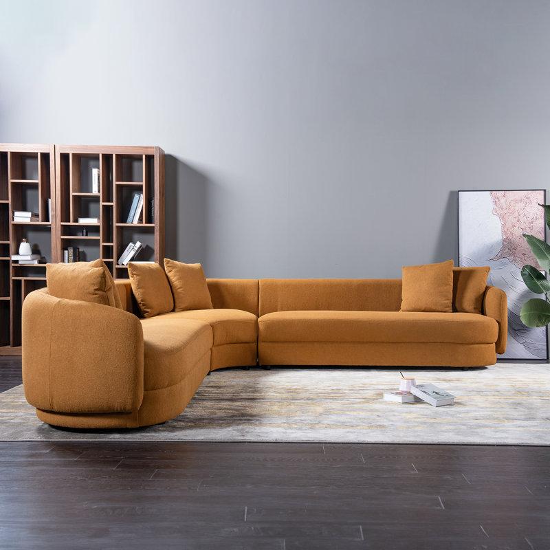 Canapé modulaire 3 pièces Ahitana, Boucle de cognac