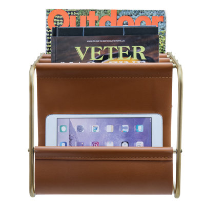 Metal Faux Leather File Organiser