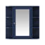 Armoire à pharmacie compacte avec miroir, MDF bleu, style moderne