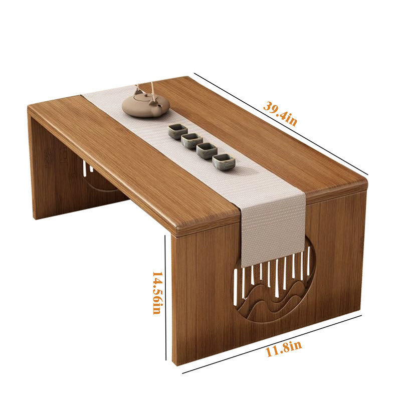 Badin 39.4''W x 11.8" D Rectangular Japanese Folding Coffee Table, No Assembly Required
