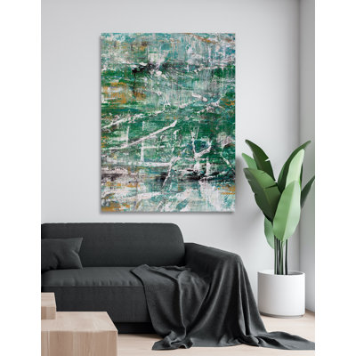 Green Goddess II On Giclee Canvas Hand Embellished Art