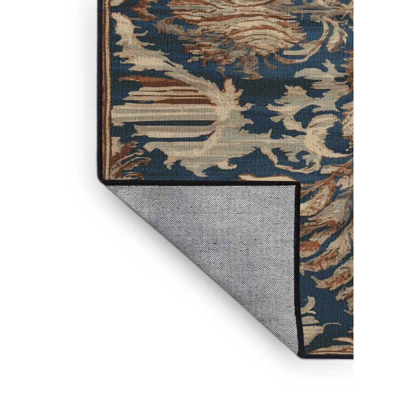 Tapis persan noir lavable à la machine, Carré 3 pi