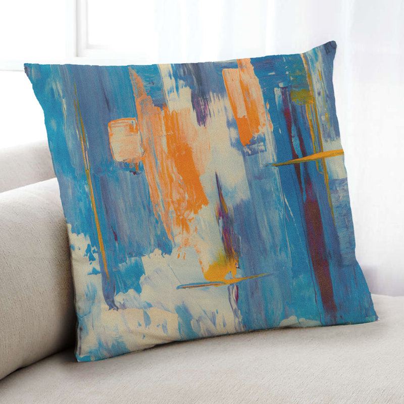 Coussin Abstract Paint Splatter 77, Microsuède
