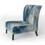 Fauteuil de chambre revêtu de velours blanc floral-118098702