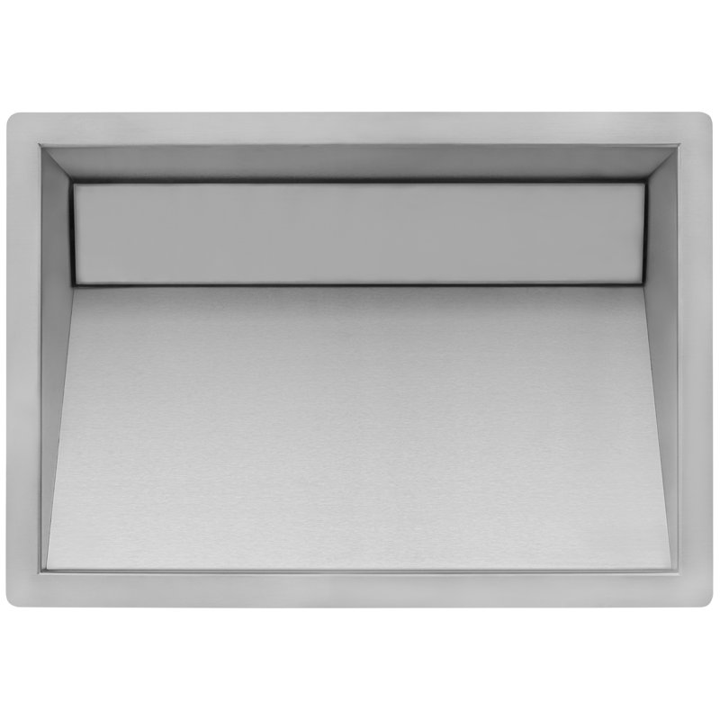 Ruvati 20 x 14 inch Brushed Stainless Steel Undermount Ramp Bathroom Sink Stainless Steel, Silver