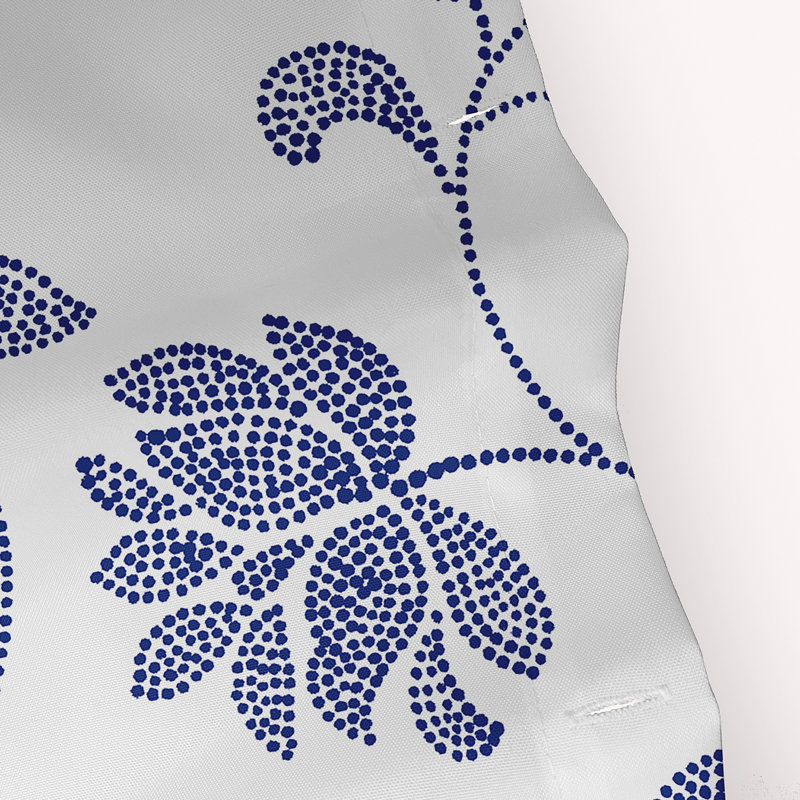 Rideau de douche Poteau Floral par E by Design, Porcelaine bleue