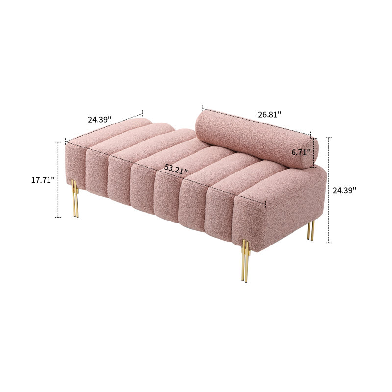 Rafi Upholstered Bench, Rose