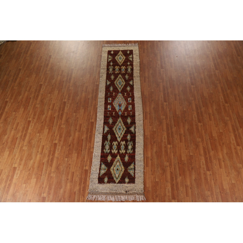 Tapis tribal berbère marocain fait à la main 3 x 12 po