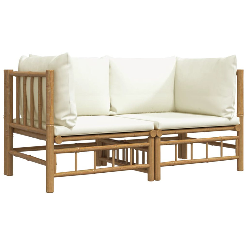 27.2'' Wide Patio Sofa with Cushions, Cream White