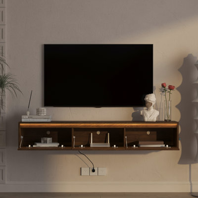 Bardo Modern Floating Stand With LED Lighting And High-Gloss Panels