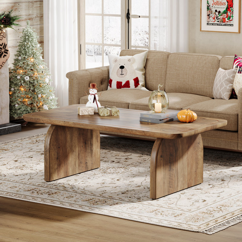 Wolbach 47.24" W Stain Resistant Manufactured Wood Coffee Table, Brown