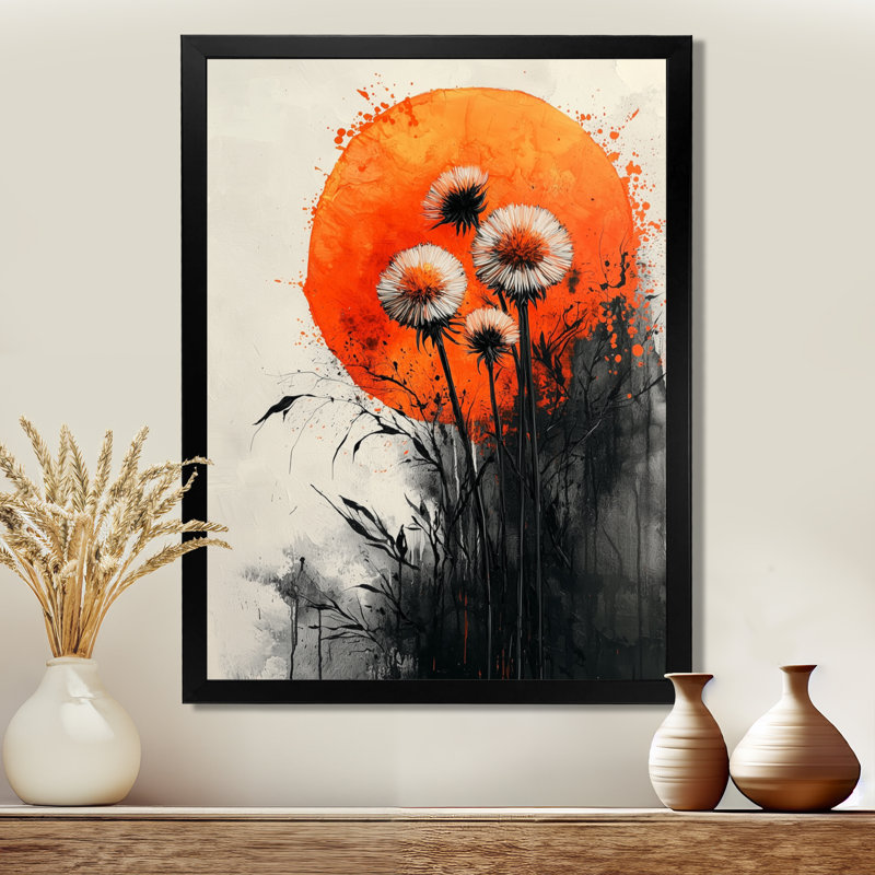 Hughley - Floral Canvas Art Print, Noir, noir, noir, noir, H 20 po x l 12 po, Reproduction encadrée sans passe-partout