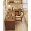 Bureau simple et moderne en L en bois massif avec armoire de rangement-802979148