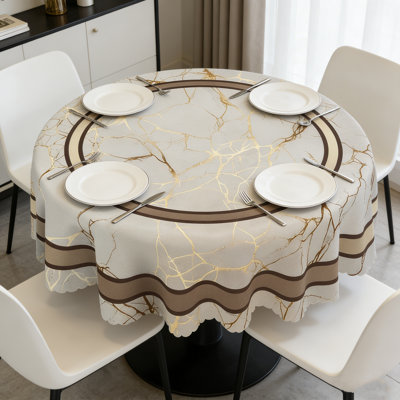 Geometric Tablecloth 152x152cm Round Geometric Pattern Party Picnic Dinner Decoration Table Cover