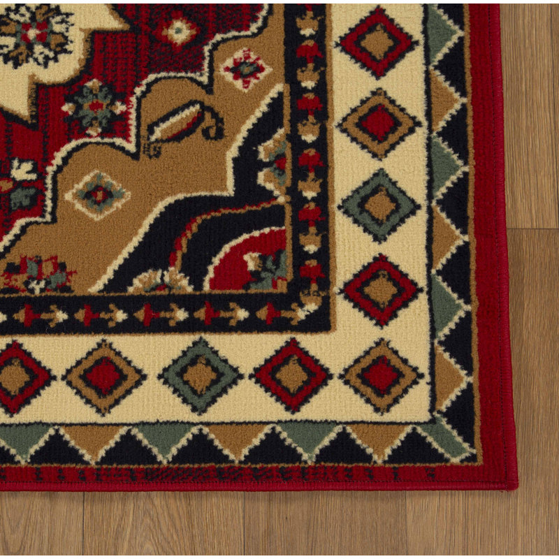 Albata 100% Polypropylene Power-Loomed Rustic Bohemian Diamond Indoor Area Rug, Square 5'
