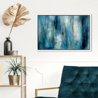 " Abstract Plenty Blue Rain, Modern & Contemporary Blue "