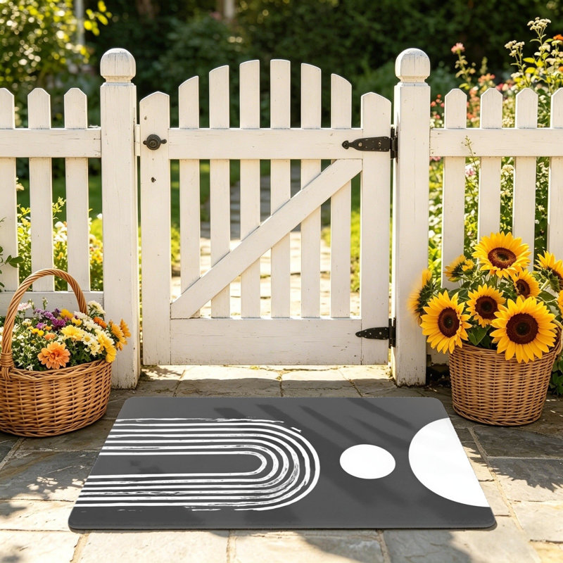 Tapis noir et blanc Minimalist