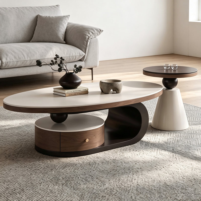 Ensemble de tables basses Minimalist, 15.74" H x 51.18" W x 27.55" D, Black