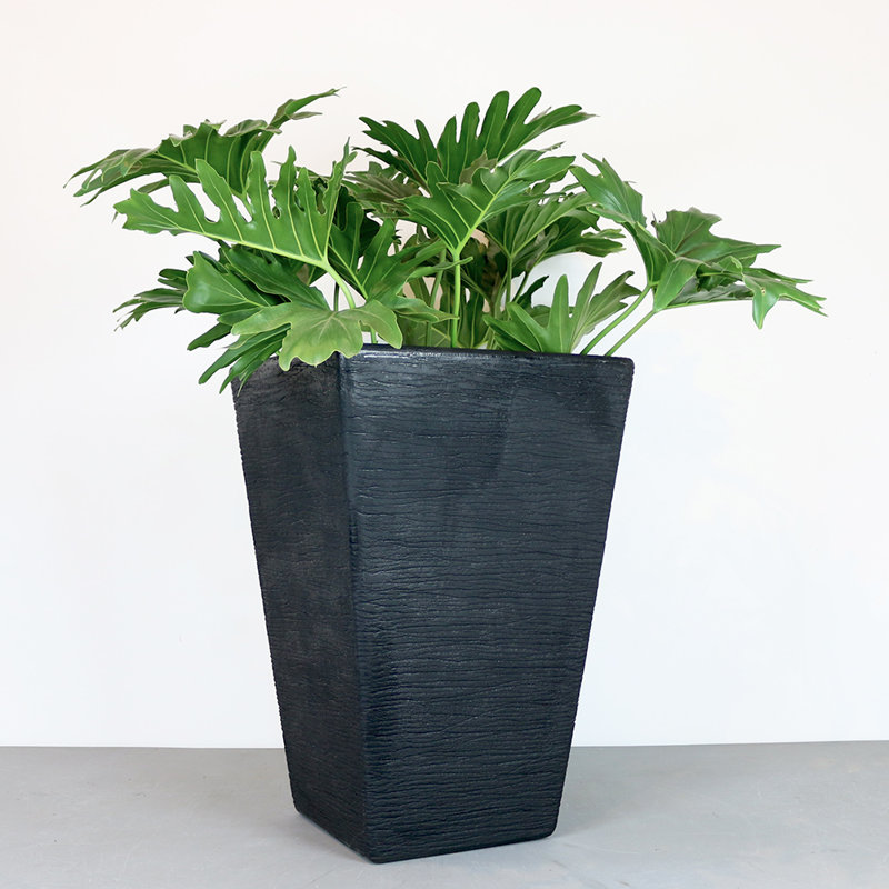 Vladamar ECOBO Eco-Friendly Rectangular Pot Planter Elemento Indoor/Outdoor use Versatile & Lightweight, Black