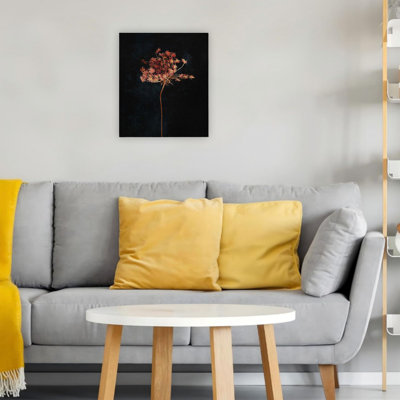 Rétro fleur blanche rétro, art mural sur toile pour la salle de bain, chambre à coucher, L 24 x l 20