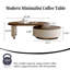Table basse coulissante extensible à 2 voies de 47 po avec roulettes et rangement caché à tiroir, plateau en noyer et base crème pour le salon