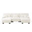 Luxury U Shaped Couch Collection - Chenille White Oversized Cloud For Living Room, 2 Ottomans, Deep Seat Comfy Room ,-916385298-916385297