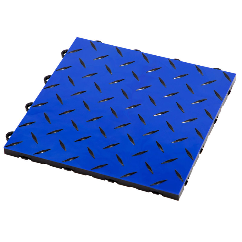 FlooringInc 5/8" Thick Nitro Pro Interlocking Garage Floor Tiles, Shelby Blue/Black