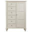 Commode 8 tiroirs Vallauris blanc crème avec rangement spacieux et tiroir supérieur doublé de feutre