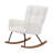 Comfy Upholstered Rocking Chair With High Backrest For Nursing, Reading, & Relaxation - Off White