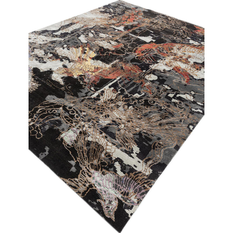 Contemporary Hand Knotted Silk Area Rug