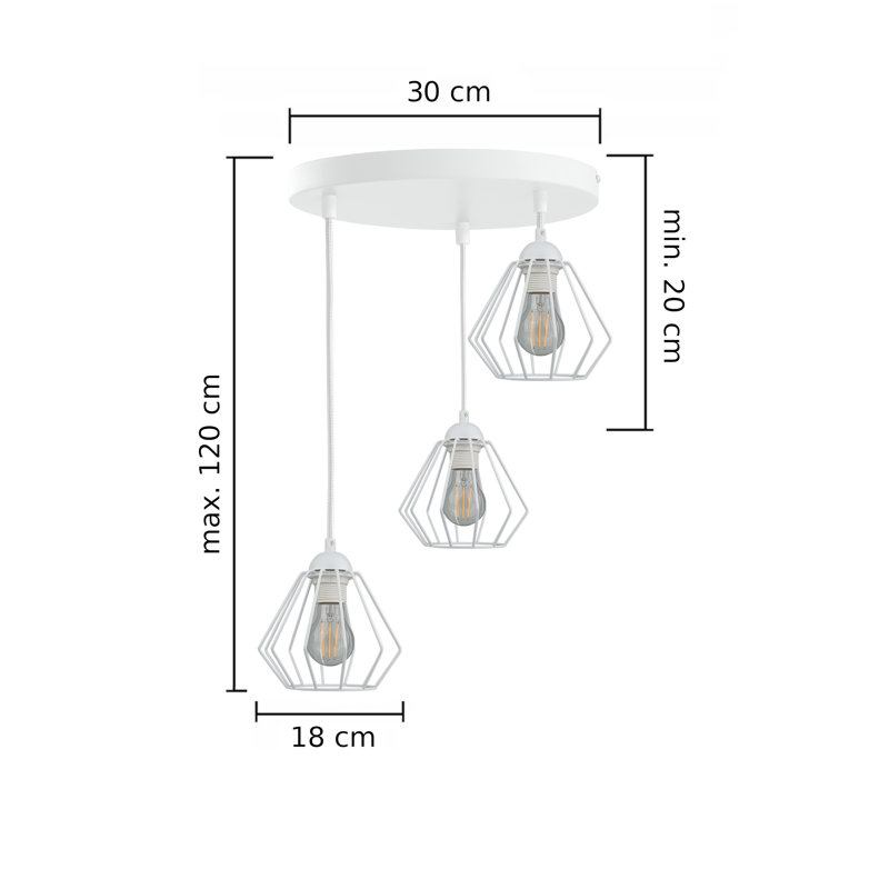 Diejuste 3 - Light Cluster Pendant, White