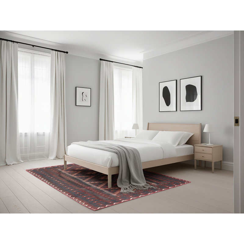 Tapis noir/noir foncé traditionnel Hassel, Rectangle 5 pi x 7 pi