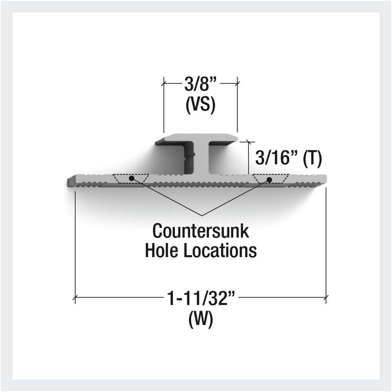 DAB-C045A1-B, moulure en T en aluminium, planchers de 4 à 4,5 mm, pliable