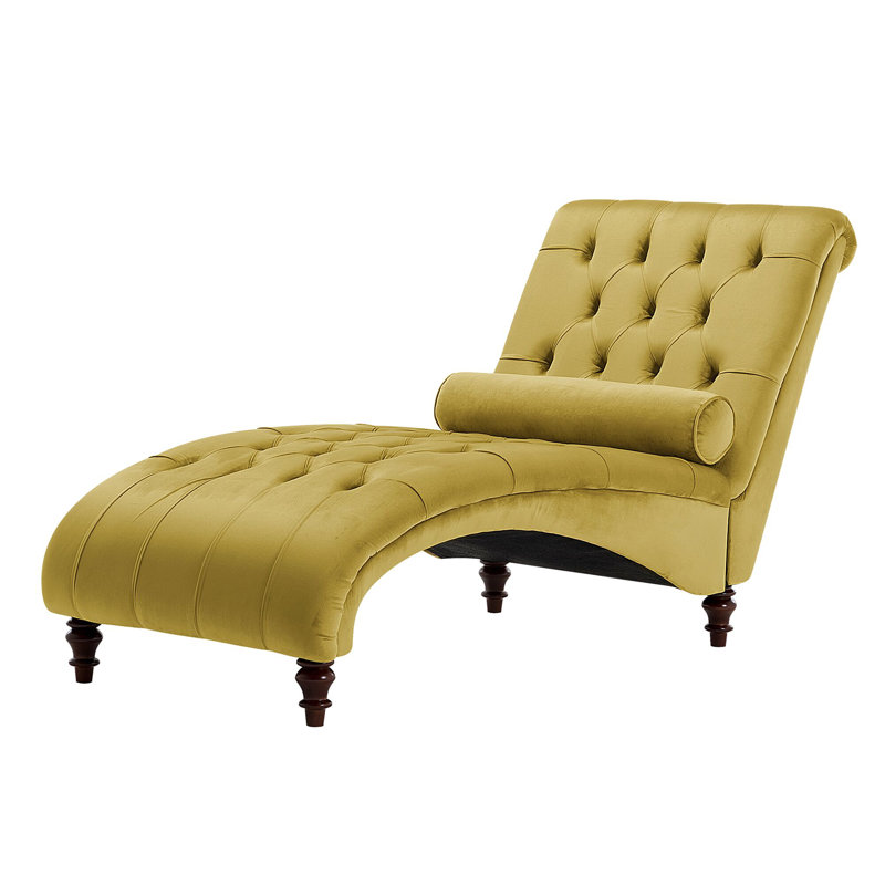 Douglas Upholstered Chaise Lounge, Mustard