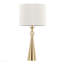 Lampe de table avec base en métal doré avec pierre de travertin et abat-jour chatoyant blanc - ensemble de 2-1373391110