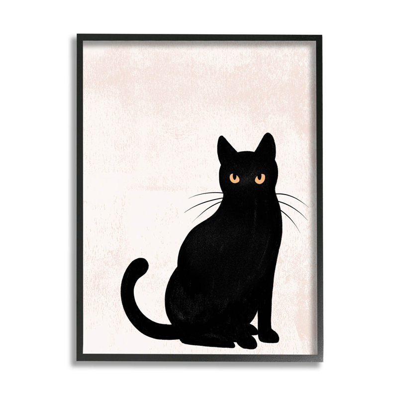 Halloween, silhouette de chat noir, estampe numérique encadrée par Jo Taylor, H 14 po x l 11 po x P 1,5 po