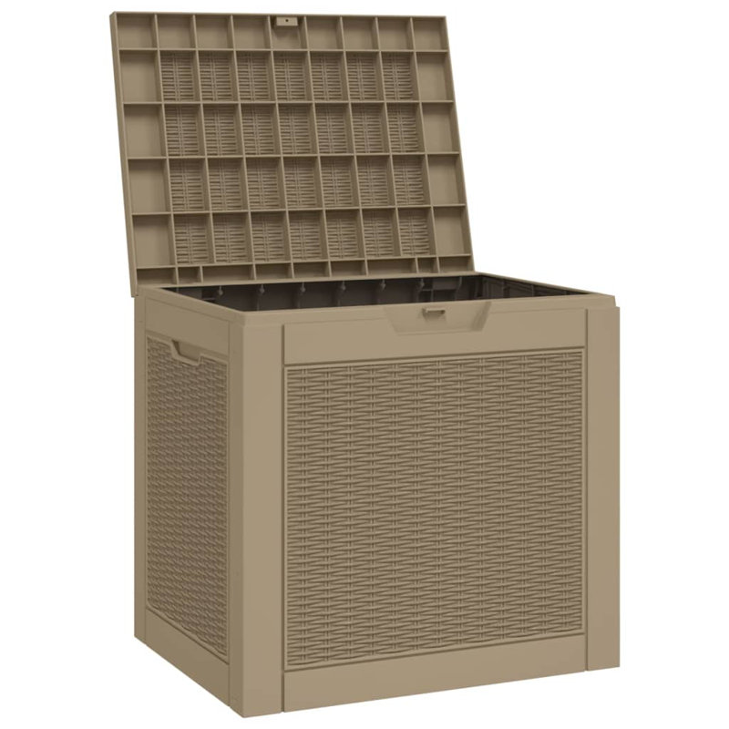 31.2 Gallons Water Resistant Polypropylene Deck Box, Light Brown
