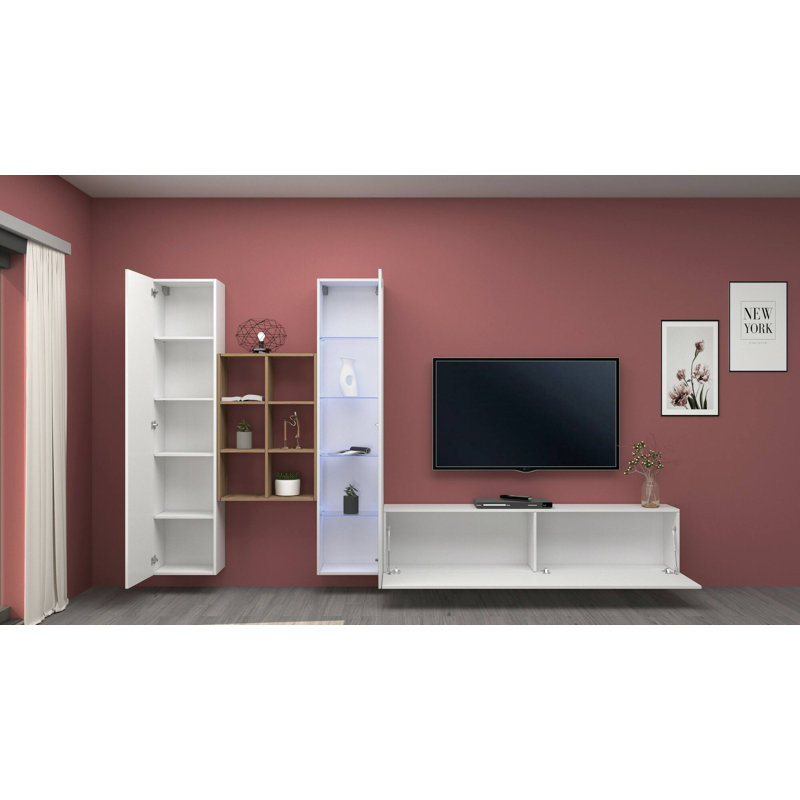 Candas Rectangle Accent Cabinet, Glossy White