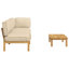  Ensemble de canapé avec coussin 3 pièces en bois d'acacia massif beige-1436124232