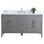 Meuble-lavabo simple 60 po avec plateau en marbre Chambery-94811336-94811335