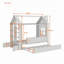 Structure de lit House avec lit gigogne coulissant, tablettes de rangement et lumières-2067684714-2067684716